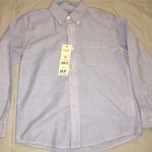 NWT, light blue button down.